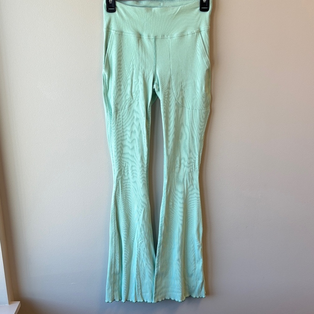 Outdoor Voices Light Green Flare Pants